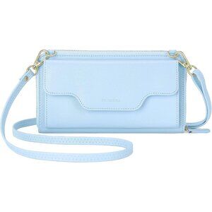 Women 06 - Light Blue Wallet Imported Purses Crossbody Zipper Hand Bags